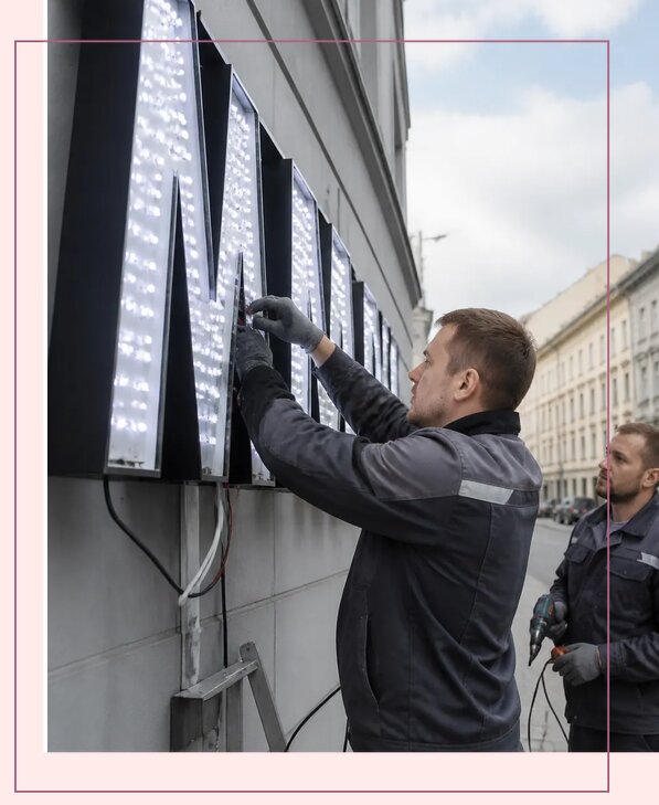 Изготовление и монтаж светодиодных LED вывесок в Обнинске