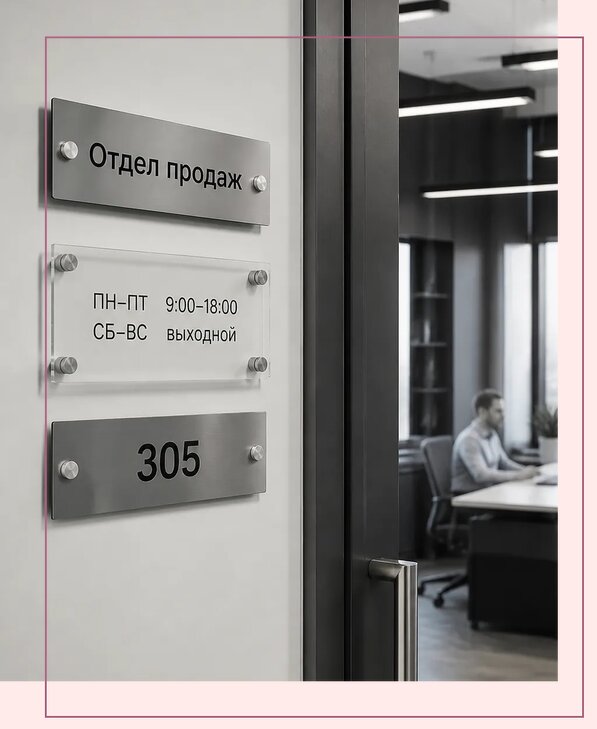 Офисные таблички на дверь в Обнинске по цене от 4974 р. | Аванза-Бнн